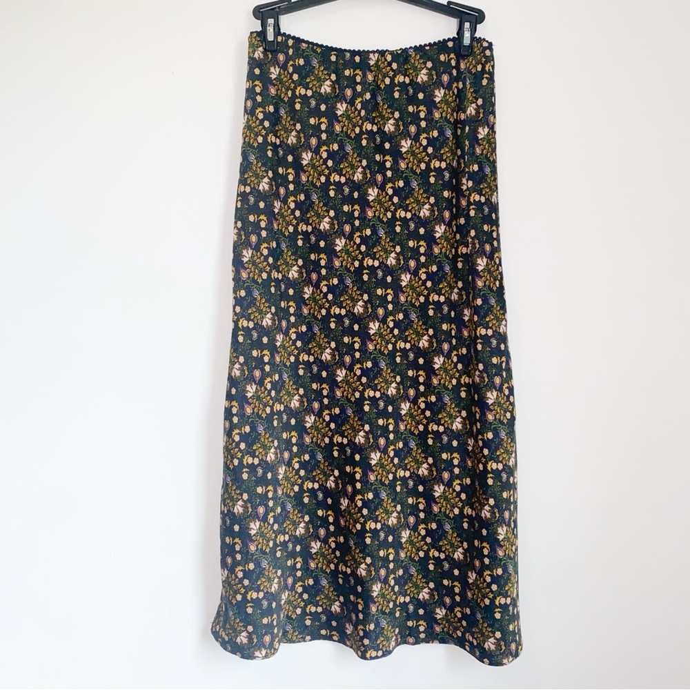 Chelsea & Violet Navy Floral Slip Midi Skirt